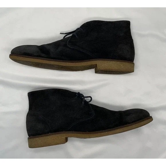 Black Suede Chukka Desert Ankle Boots - Lace Up Booties RN-140398 - Men'… - Picture 4 of 7